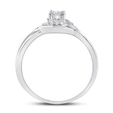 10kt White Gold Womens Round Diamond Solitaire Promise Bridal Ring 1/10 Cttw